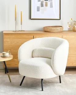 Poltrona MAKELA Bouclé Bianco sporco