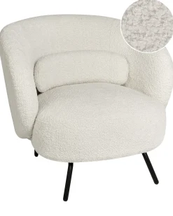 Poltrona MAKELA Bouclé Bianco sporco