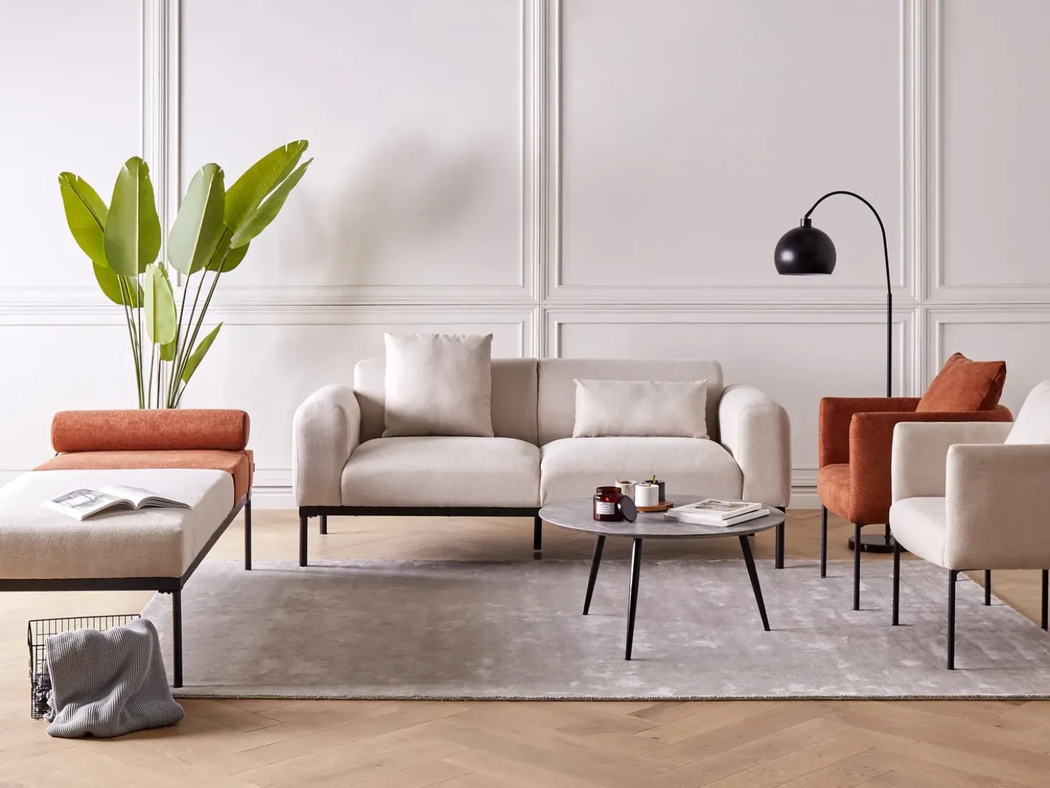Poltrona MALMOS Tessuto Beige chiaro