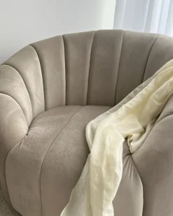 Poltrona MALUNG Velluto Beige