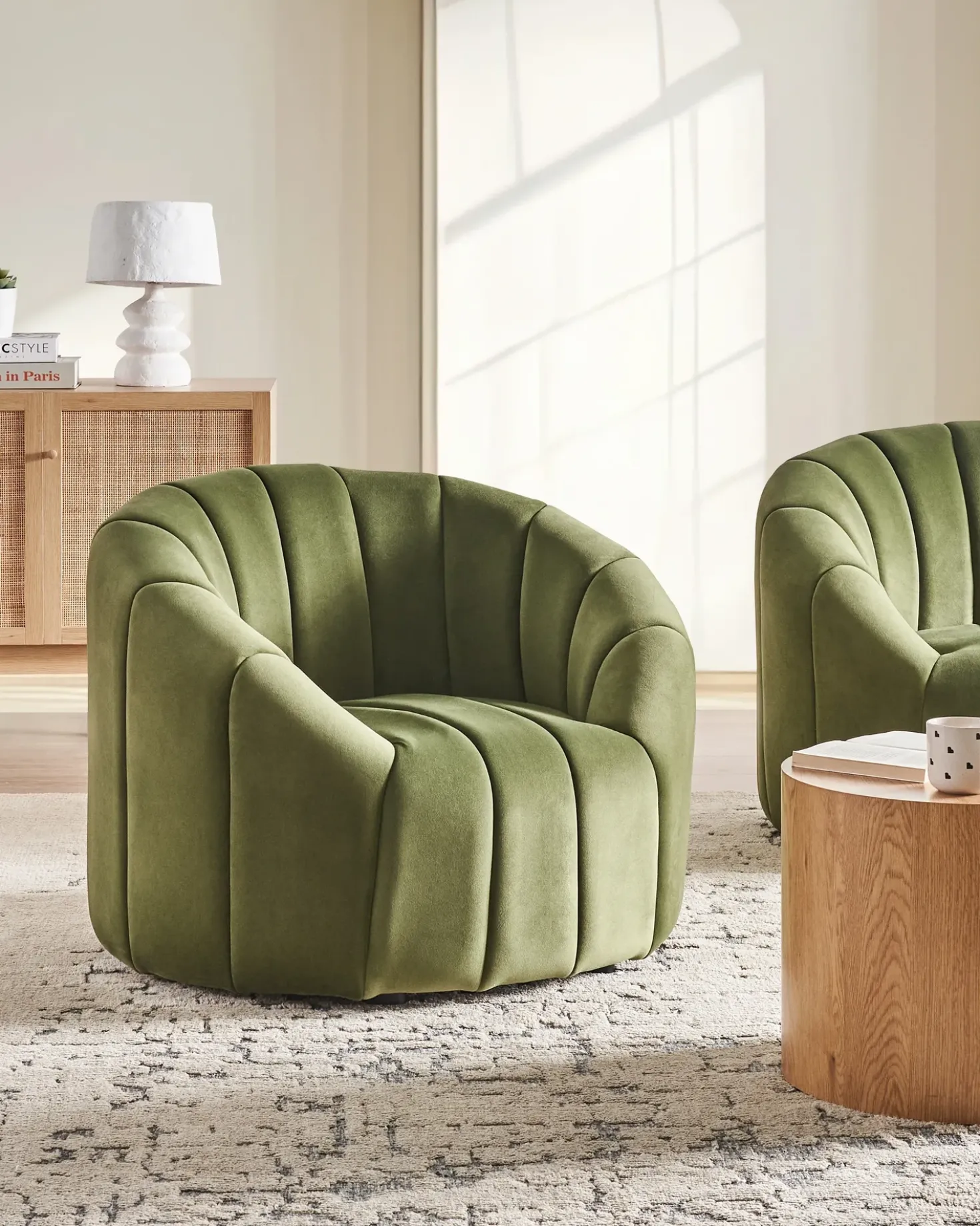 Poltrona MALUNG Velluto Verde scuro