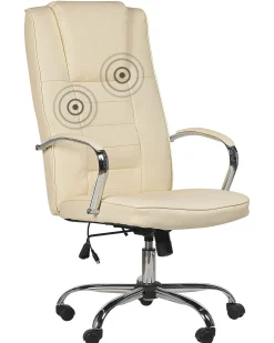 Poltrona massaggiante Con riscaldatore GRANDEUR Pelle sintetica Beige