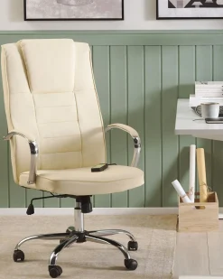 Poltrona massaggiante Con riscaldatore GRANDEUR Pelle sintetica Beige