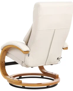 Poltrona massaggiante FORCE con poggiapiedi Pelle sintetica Beige chiaro