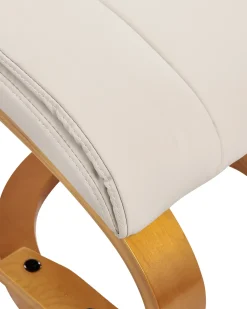 Poltrona massaggiante FORCE con poggiapiedi Pelle sintetica Beige chiaro
