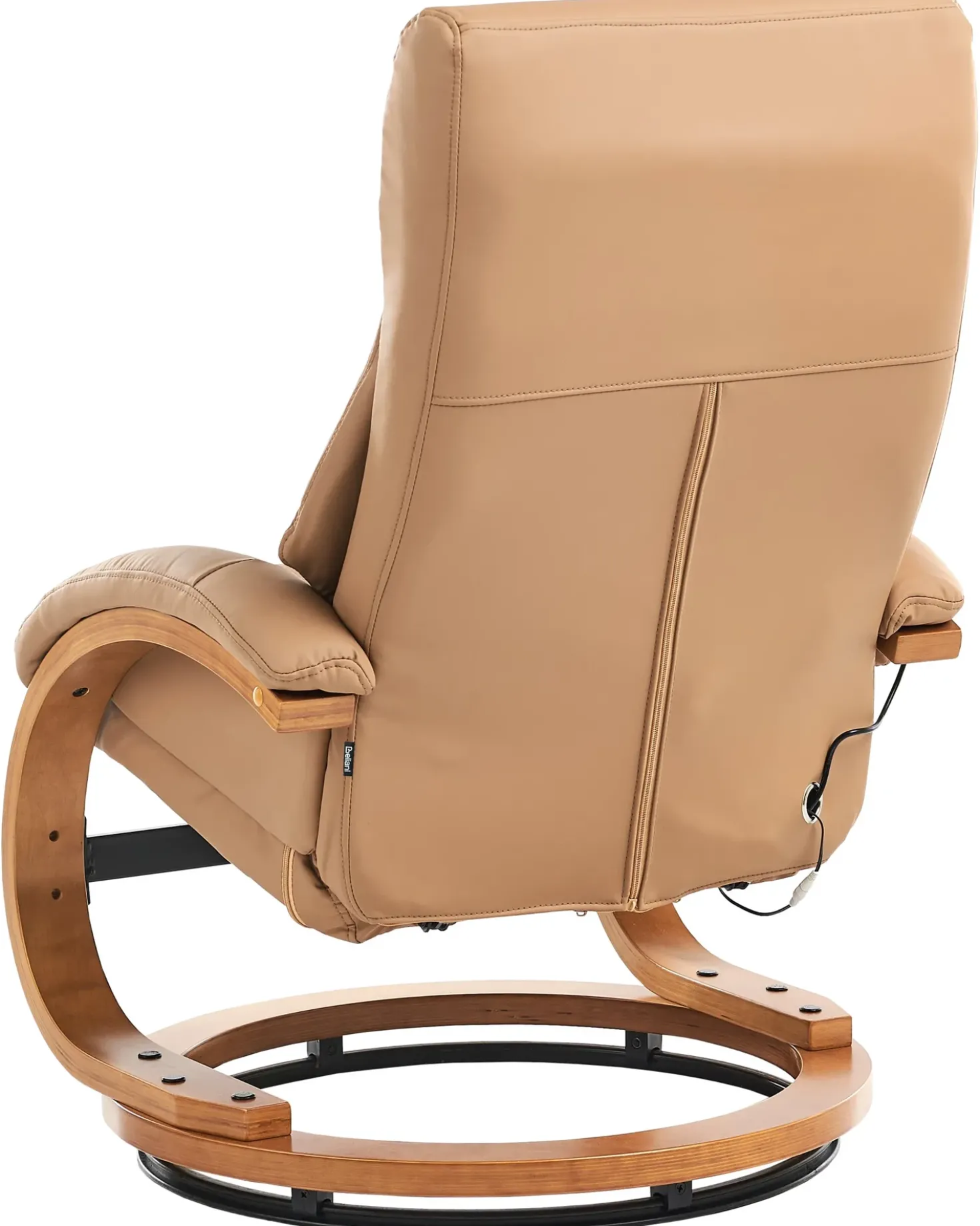 Poltrona massaggiante FORCE con poggiapiedi Pelle sintetica Beige sabbia