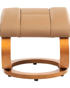 Poltrona massaggiante FORCE con poggiapiedi Pelle sintetica Beige sabbia