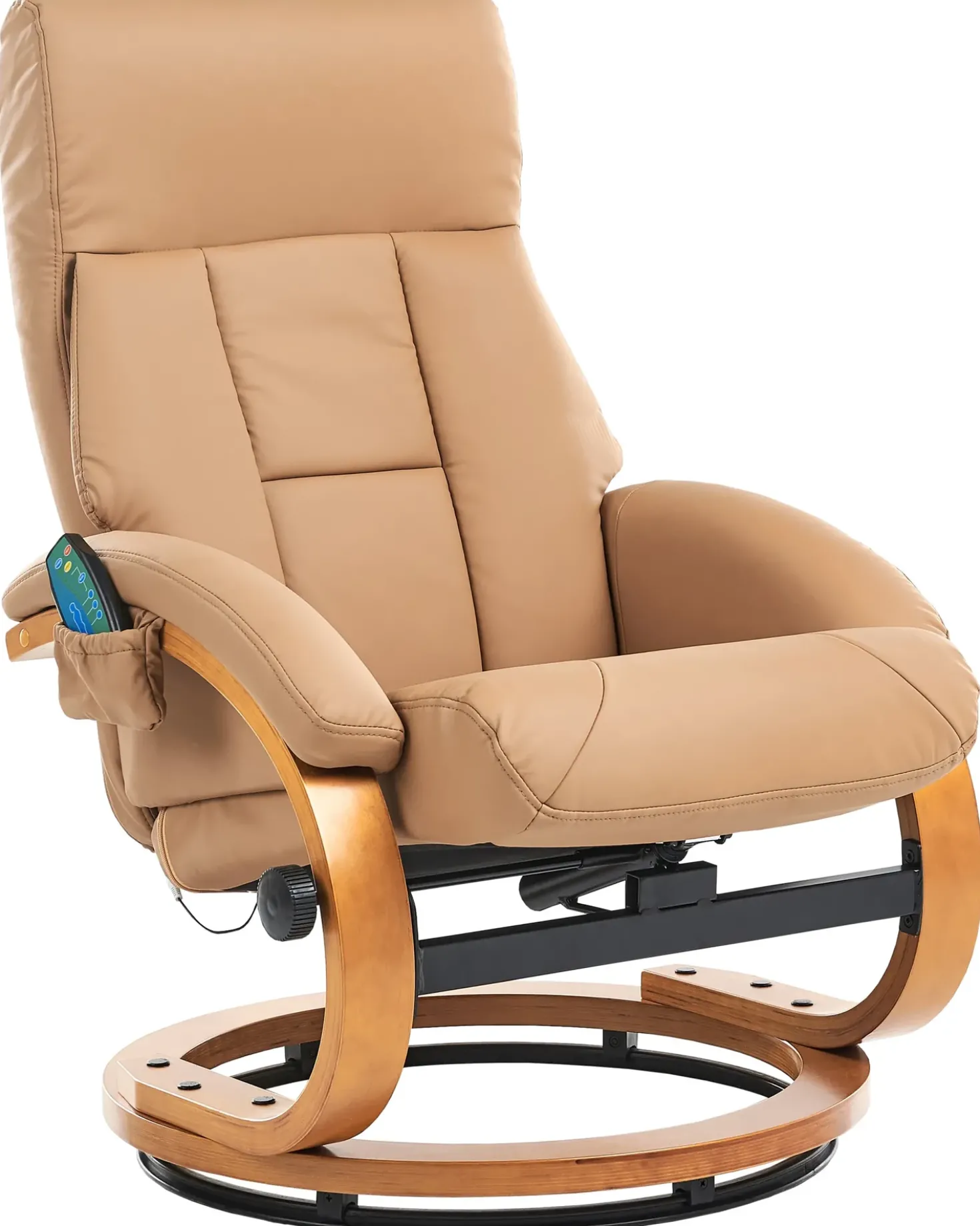 Poltrona massaggiante FORCE con poggiapiedi Pelle sintetica Beige sabbia