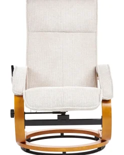 Poltrona massaggiante HERO con poggiapiedi Tessuto Beige chiaro