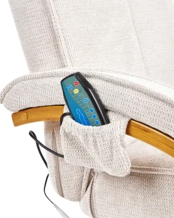 Poltrona massaggiante HERO con poggiapiedi Tessuto Beige chiaro