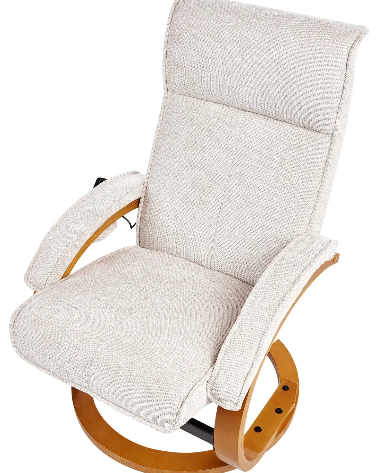 Poltrona massaggiante HERO con poggiapiedi Tessuto Beige chiaro