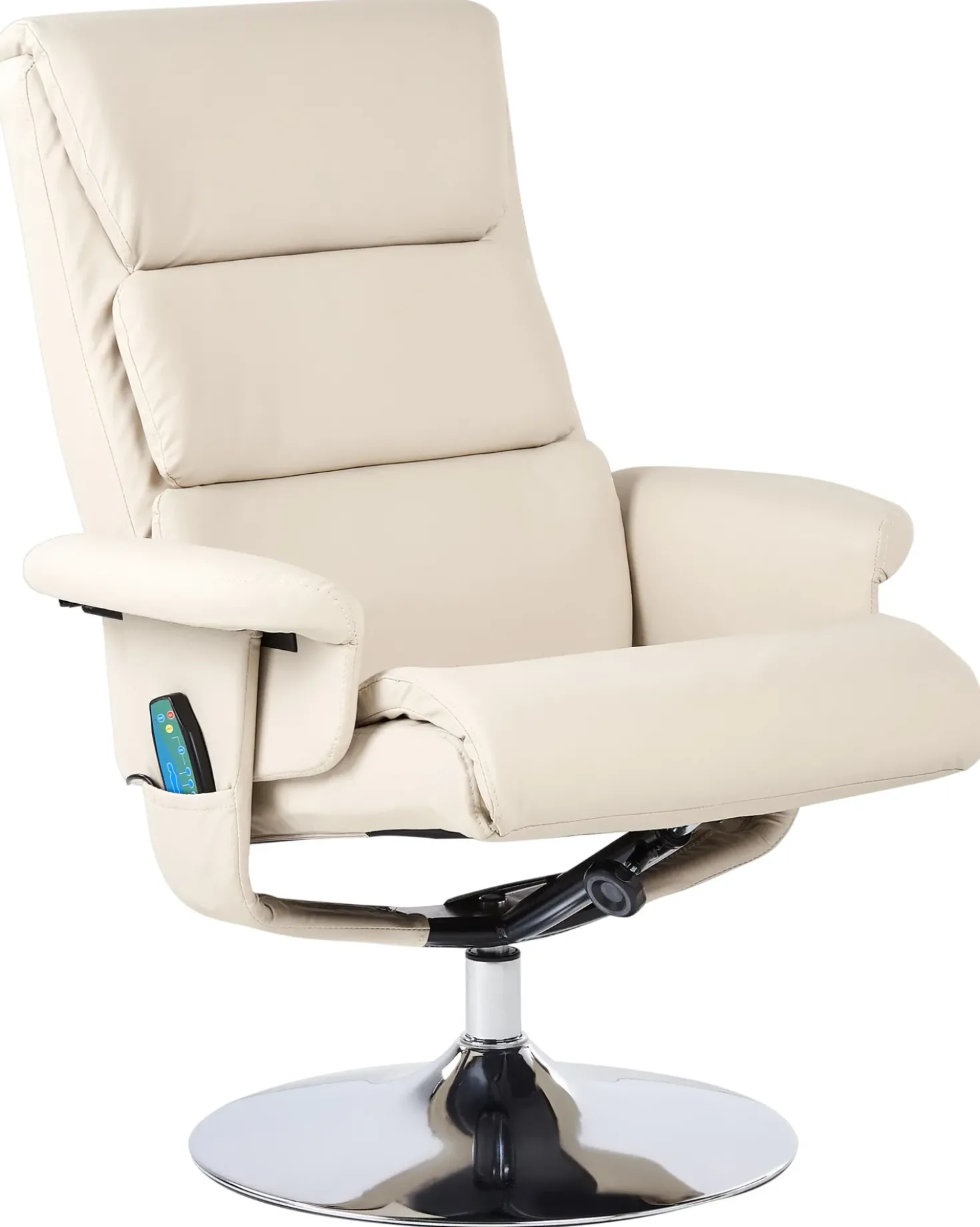 Poltrona massaggiante LEGEND con poggiapiedi Pelle sintetica Beige chiaro
