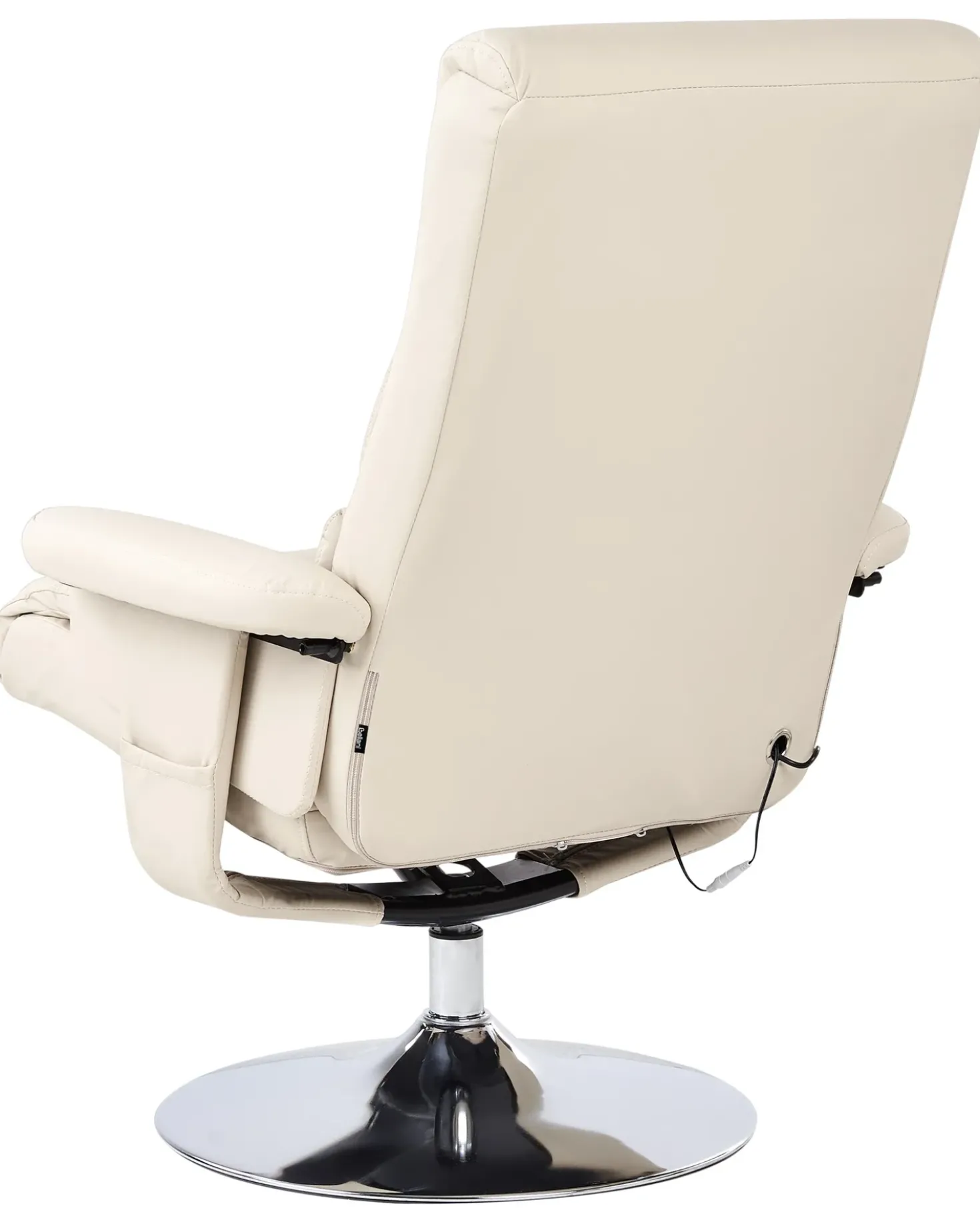 Poltrona massaggiante LEGEND con poggiapiedi Pelle sintetica Beige chiaro