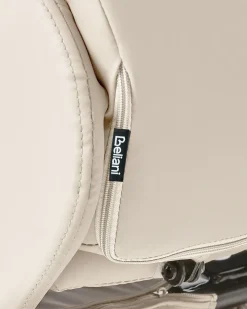 Poltrona massaggiante LEGEND con poggiapiedi Pelle sintetica Beige chiaro