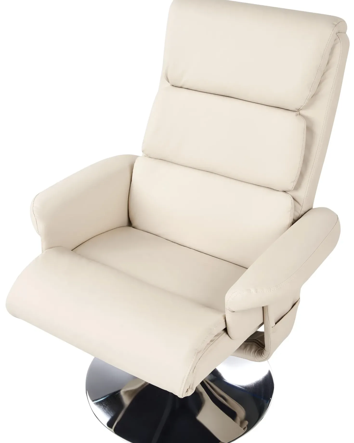 Poltrona massaggiante LEGEND con poggiapiedi Pelle sintetica Beige chiaro