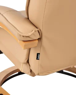 Poltrona massaggiante MAJESTIC con poggiapiedi Pelle sintetica Marrone chiaro