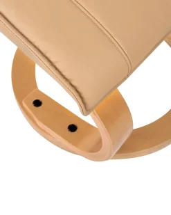 Poltrona massaggiante MAJESTIC con poggiapiedi Pelle sintetica Marrone chiaro