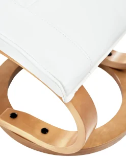 Poltrona massaggiante MAJESTIC con poggiapiedi Pelle sintetica Bianco