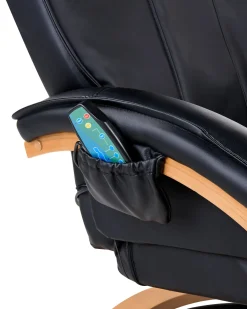 Poltrona massaggiante MAJESTIC con poggiapiedi Pelle sintetica Nero