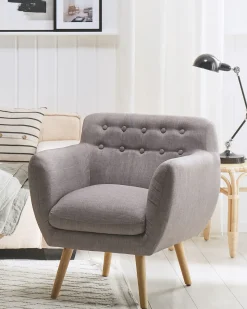Poltrona MELBY Tessuto Grigio chiaro