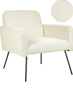Poltrona NARKEN Velluto a coste Beige chiaro