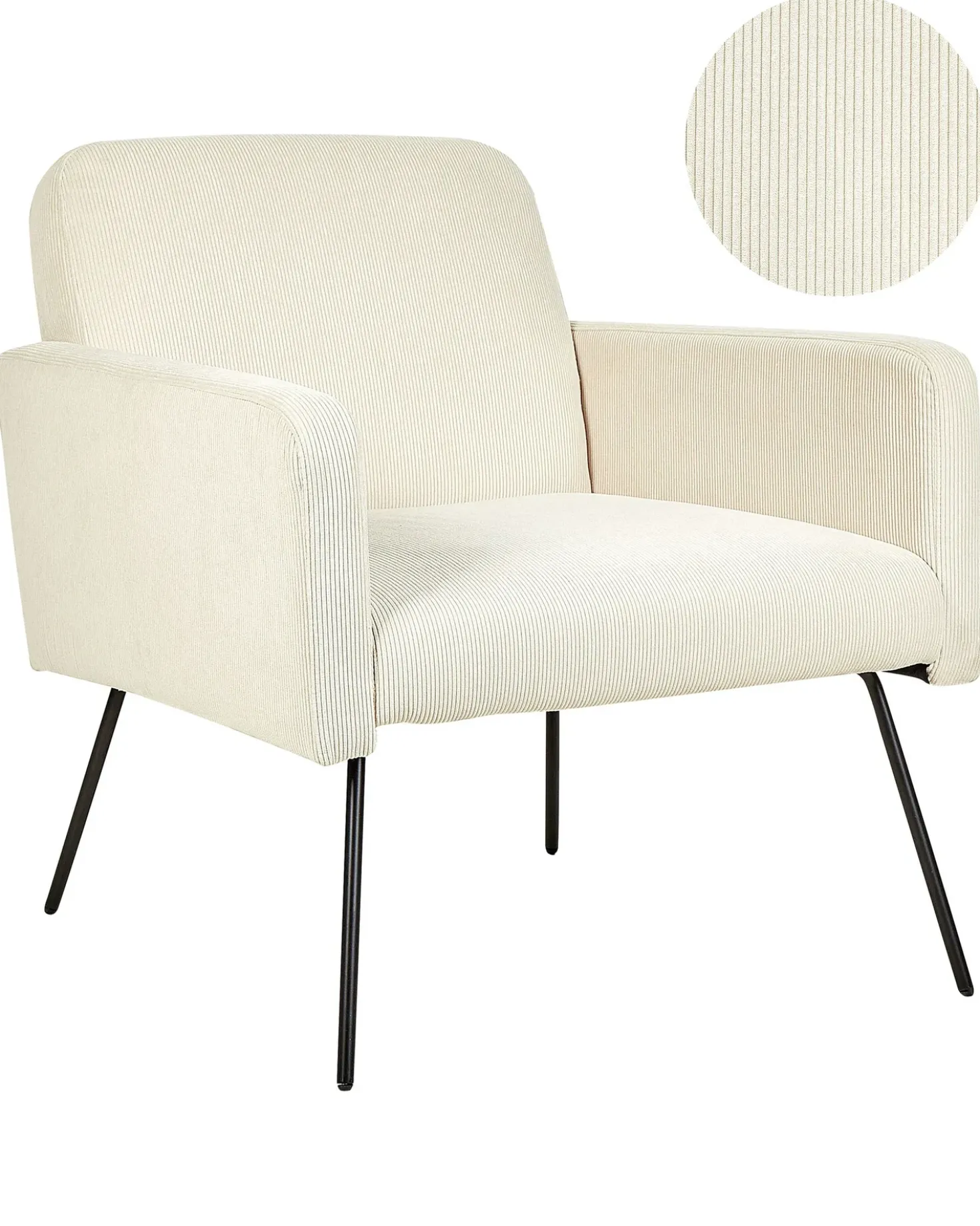 Poltrona NARKEN Velluto a coste Beige chiaro