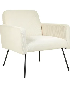 Poltrona NARKEN Velluto a coste Beige chiaro