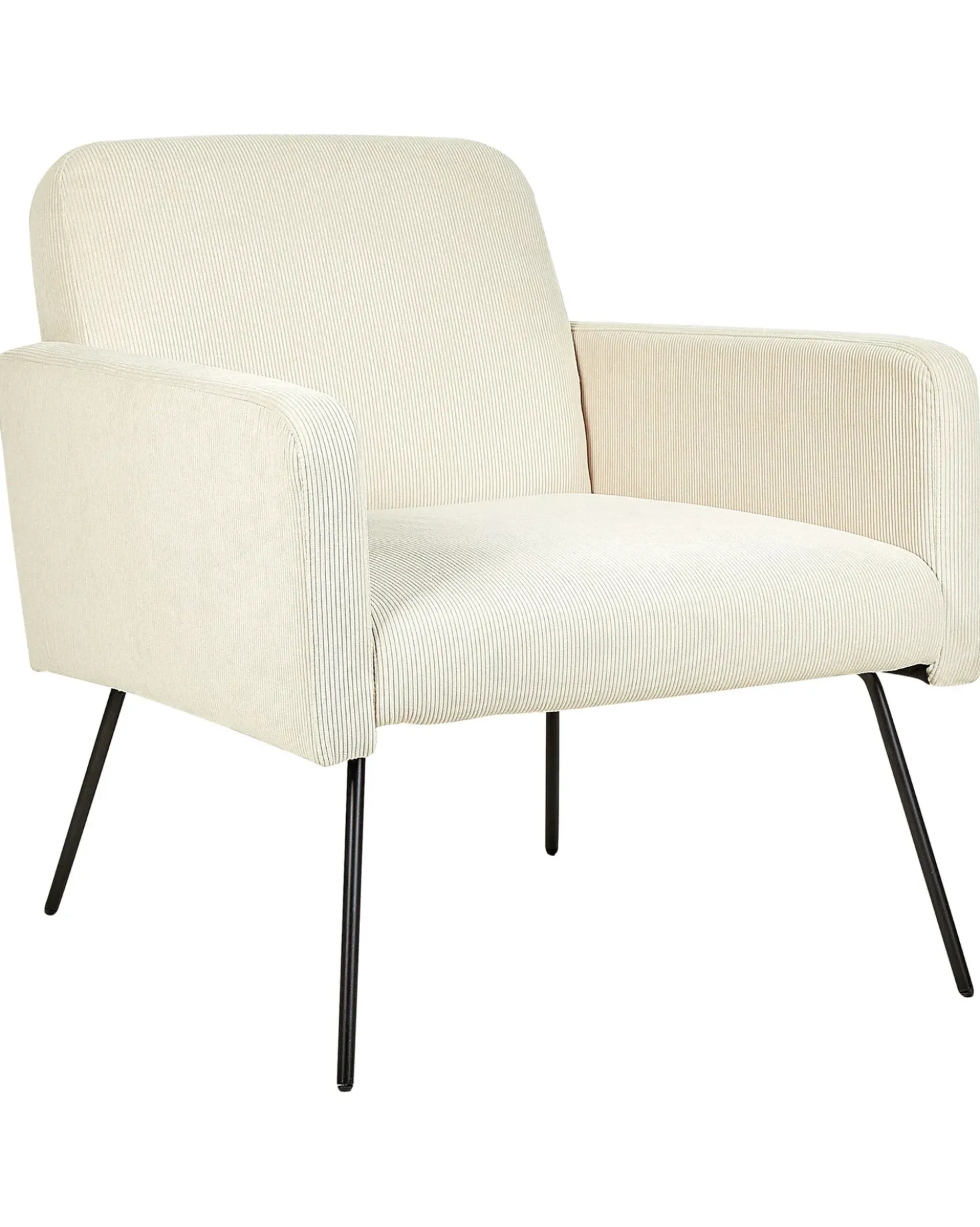 Poltrona NARKEN Velluto a coste Beige chiaro