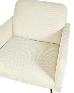 Poltrona NARKEN Velluto a coste Beige chiaro