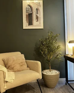 Poltrona NARKEN Velluto a coste Beige chiaro