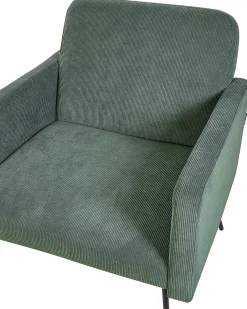 Poltrona NARKEN Velluto a coste Verde scuro