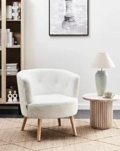 Poltrona ODENZEN Bouclé Bianco