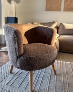 Poltrona ODENZEN Bouclé Marrone
