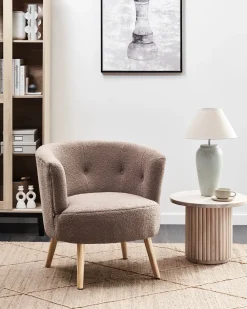 Poltrona ODENZEN Bouclé Marrone