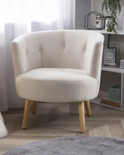 Poltrona ODENZEN Tessuto Bianco sporco