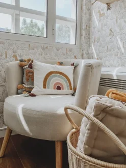 Poltrona ODENZEN Tessuto Bianco sporco