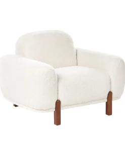 Poltrona ODNES Bouclé Bianco