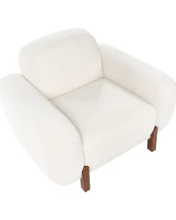 Poltrona ODNES Bouclé Bianco