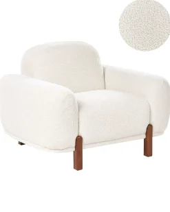 Poltrona ODNES Bouclé Bianco