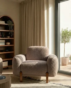 Poltrona ODNES Bouclé Tortora