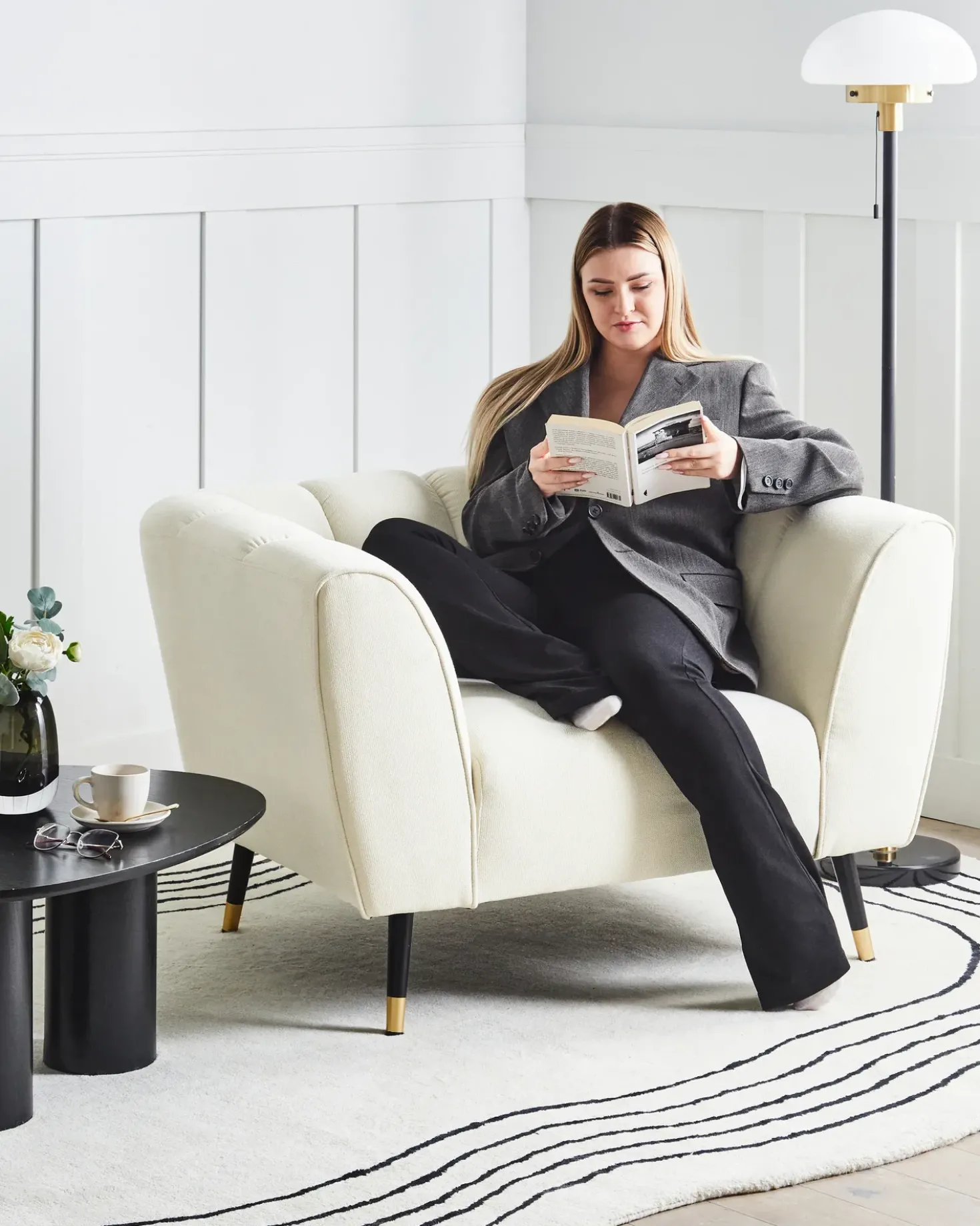 Poltrona ORSTA Tessuto Beige chiaro