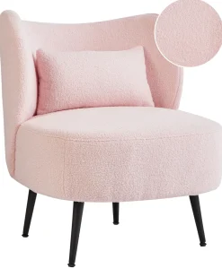 Poltrona OTSBY Bouclé Rosa pastello