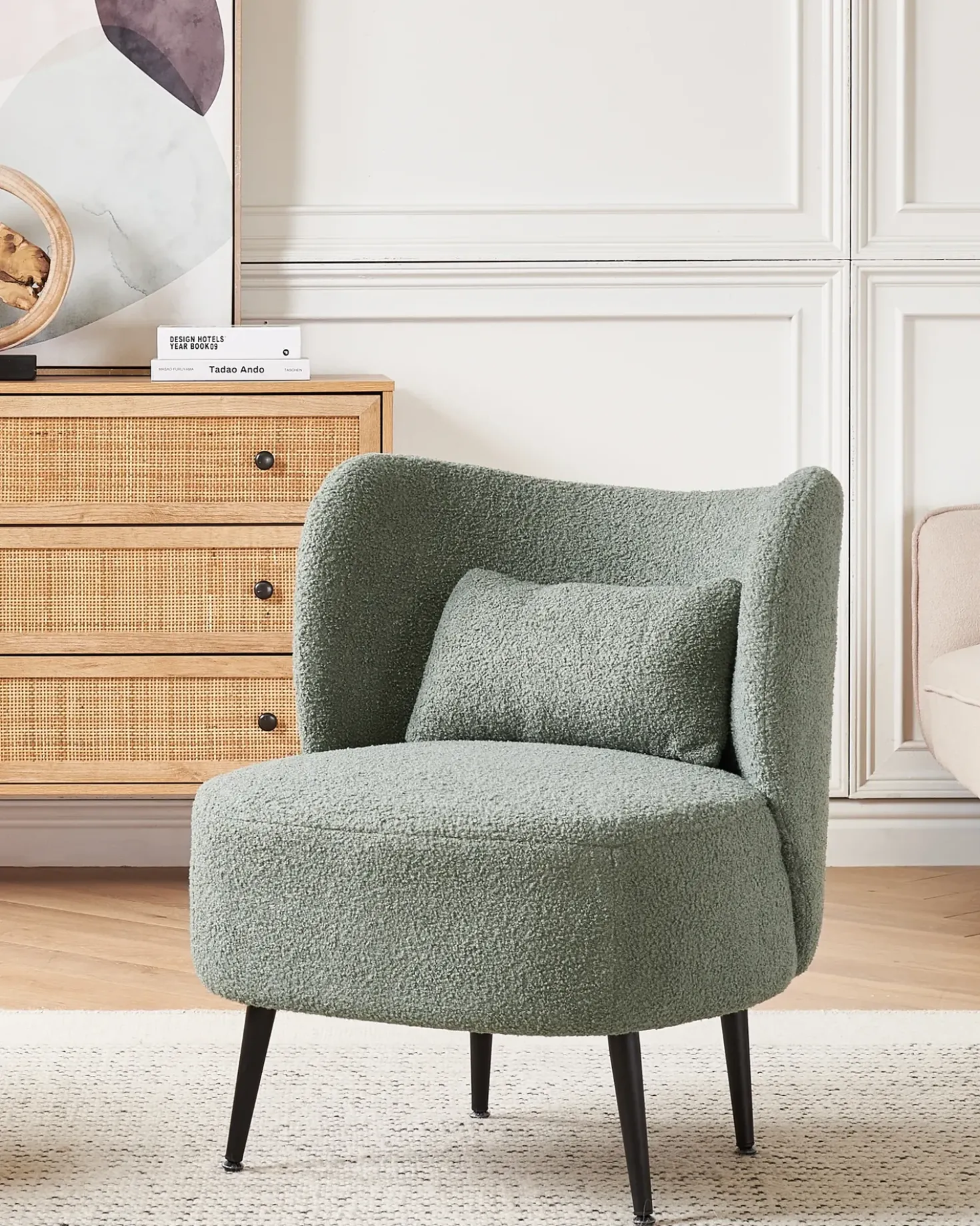 Poltrona OTSBY Bouclé Verde chiaro