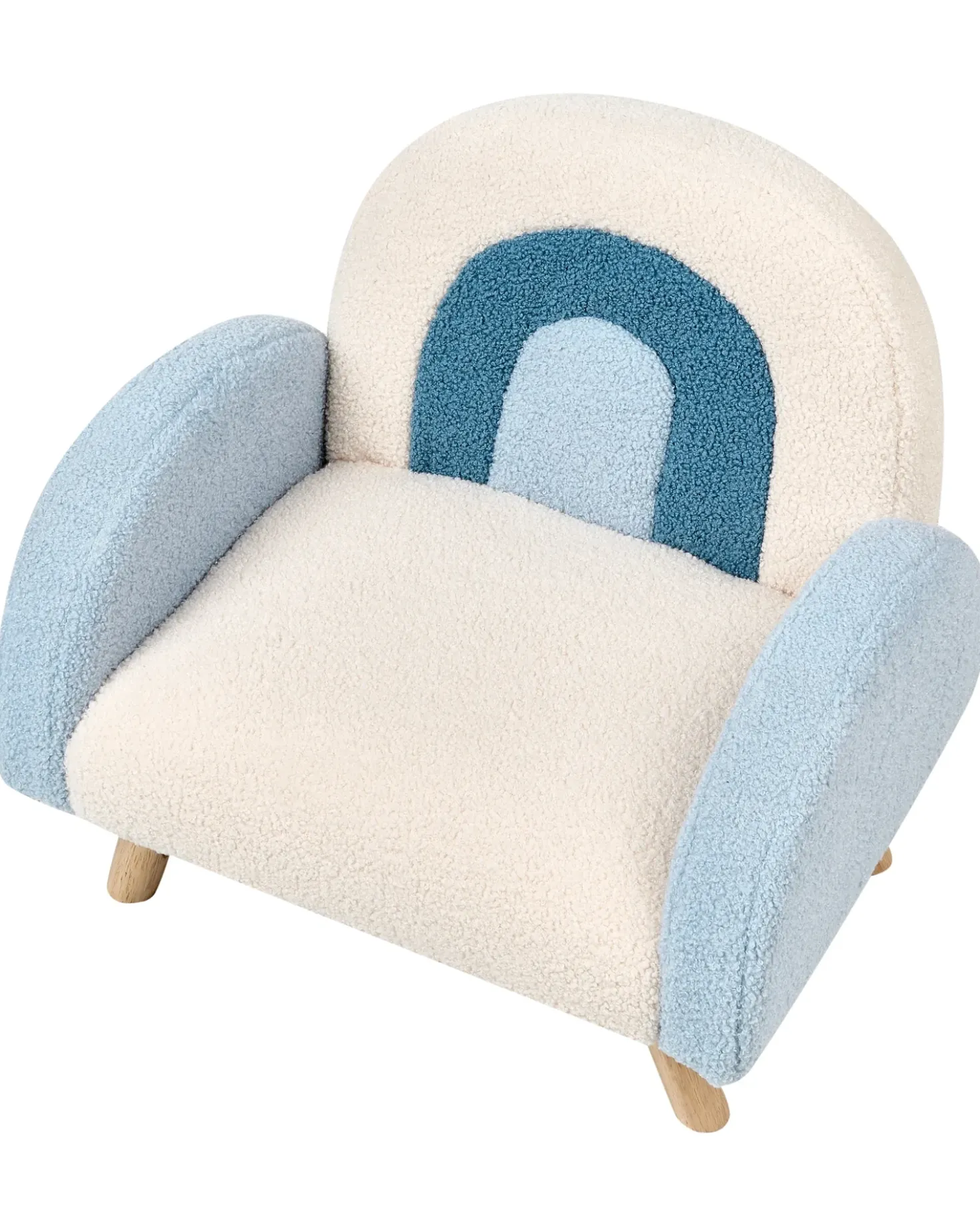 Poltrona per Bambini Arcobaleno OMBO Bouclé Azzurro