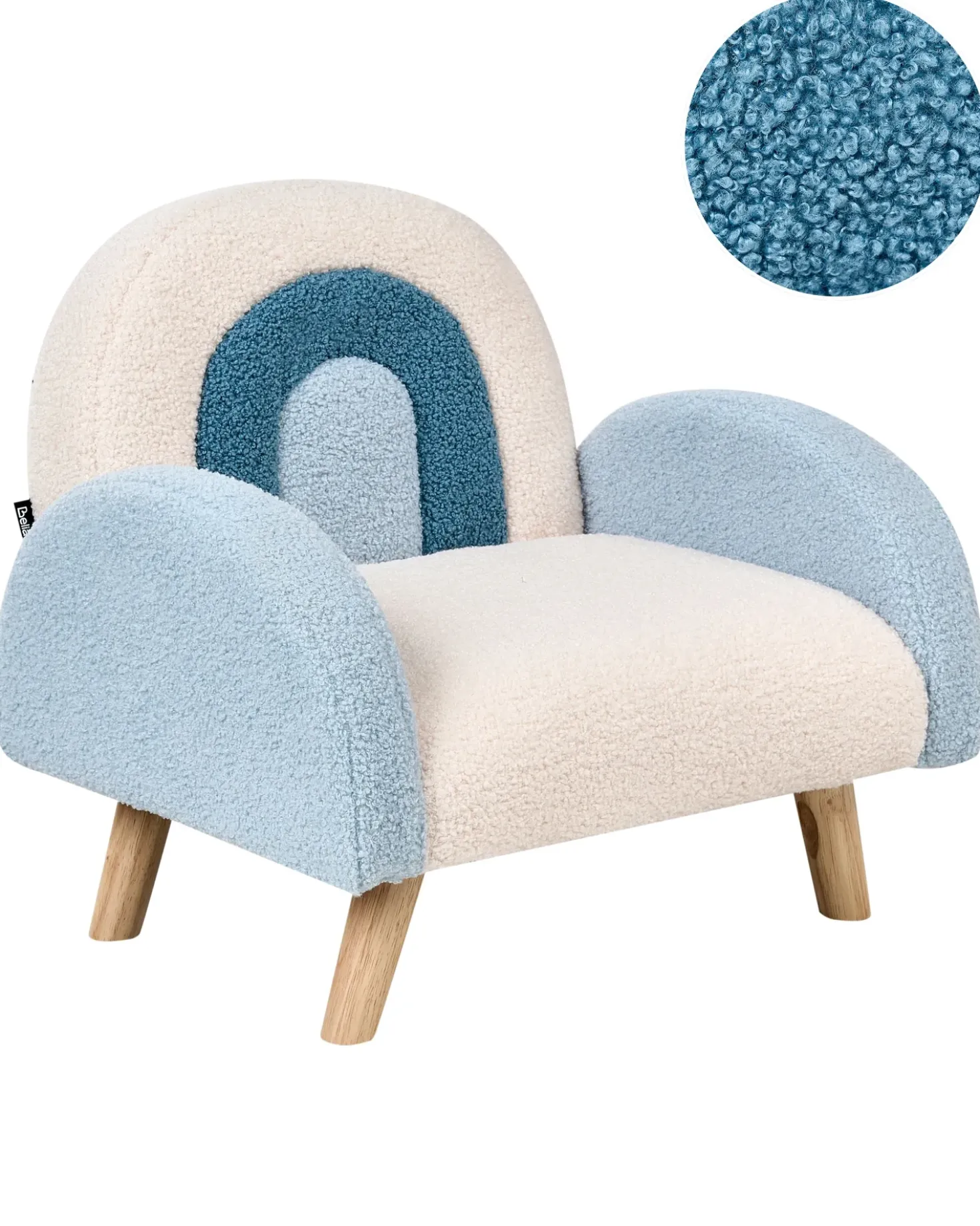 Poltrona per Bambini Arcobaleno OMBO Bouclé Azzurro