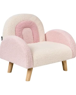 Poltrona per Bambini Arcobaleno OMBO Bouclé Rosa pastello