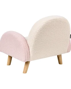 Poltrona per Bambini Arcobaleno OMBO Bouclé Rosa pastello