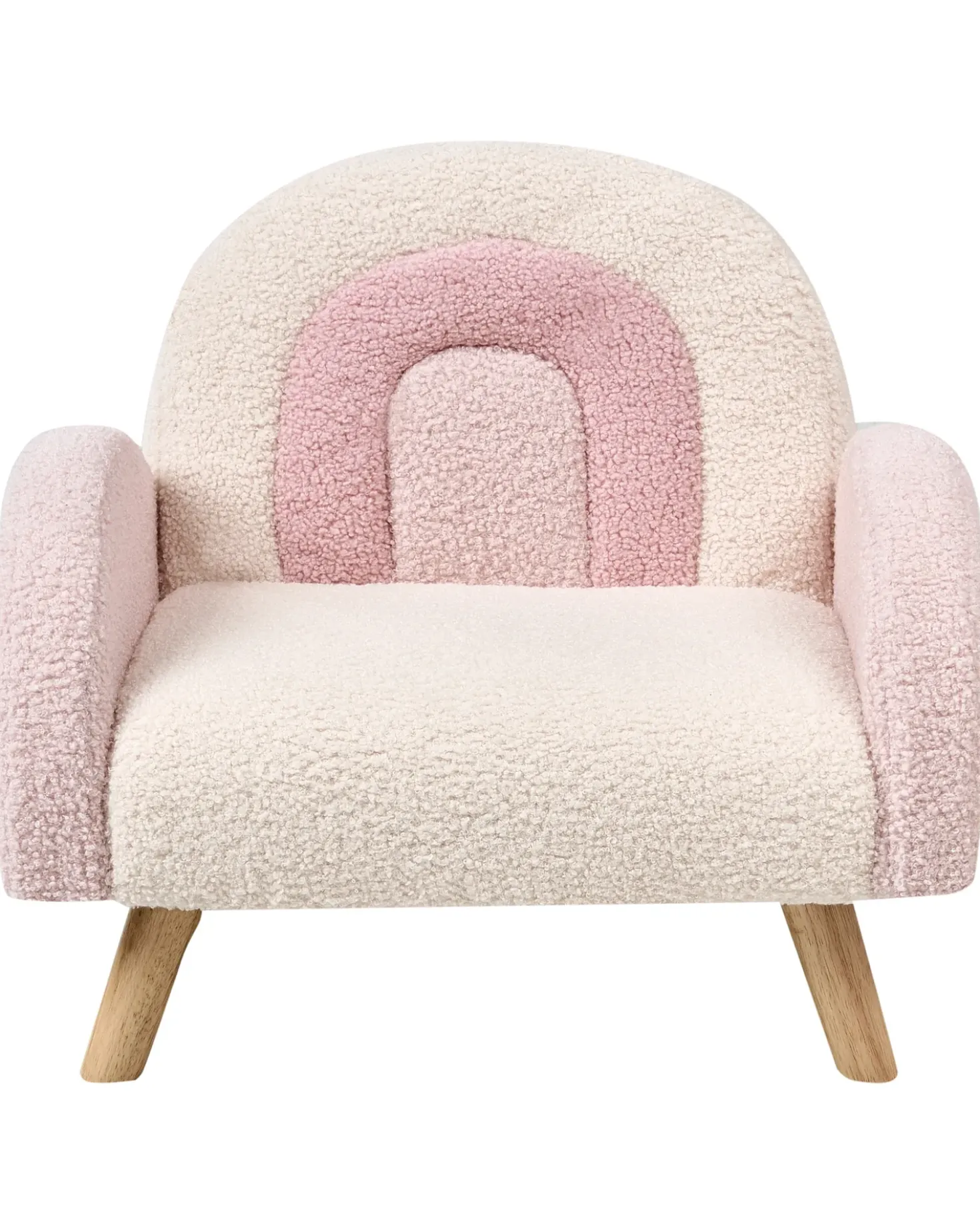 Poltrona per Bambini Arcobaleno OMBO Bouclé Rosa pastello