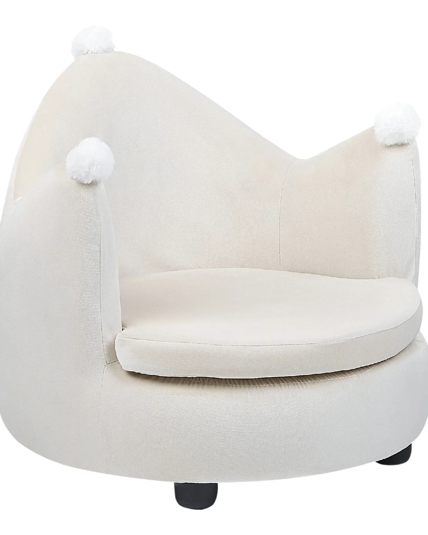 Poltrona per Bambini Corona VEGA Velluto Beige chiaro