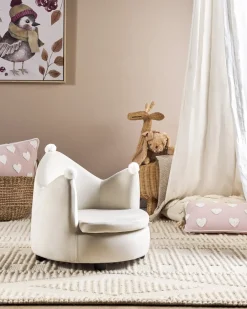 Poltrona per Bambini Corona VEGA Velluto Beige chiaro